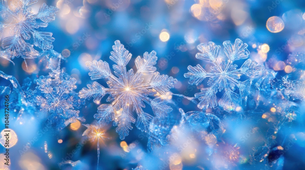 Intricate Radial Snowflake Designs in Abstract Patterns