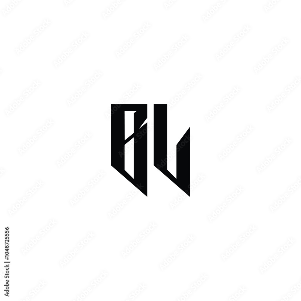 Fototapeta premium BL monogram logo design letter text name symbol monochrome logotype alphabet character simple logo