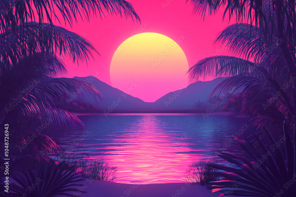 Obraz premium Trendy vaporwave creative gradient