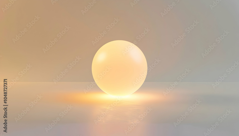 A glowing sphere on a soft, gray background. A glowing sphere on a soft, gray background.