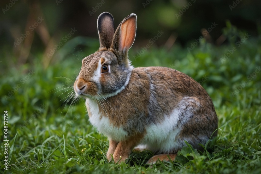 A brown bunny searching for food A brown bunny searching for food