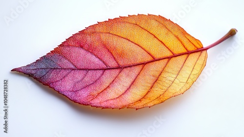 leaves in autumn abstract on isolated white background.