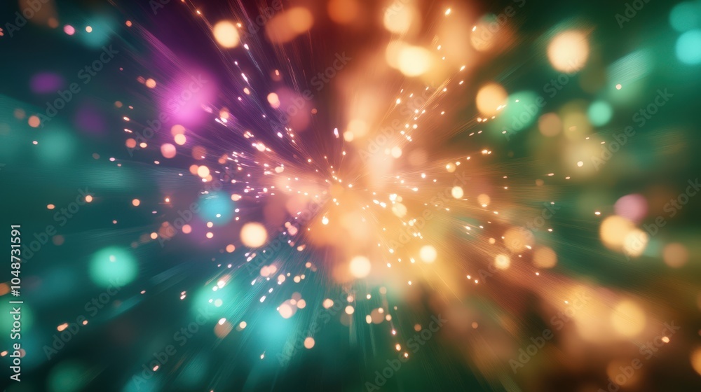 Fototapeta premium Vibrant abstract background with colorful bokeh lights