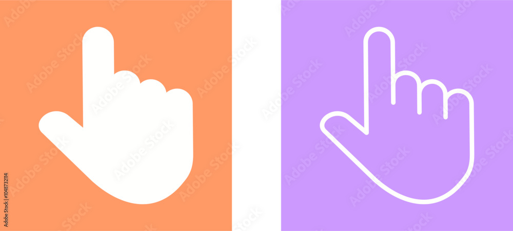 Obraz premium Raised Finger Vector Icon