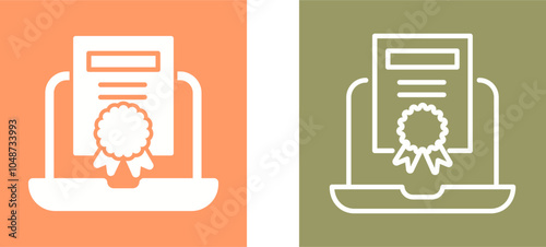 Online Certificate Vector Icon