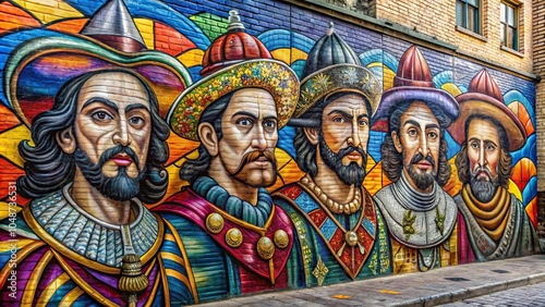 street art illustrating Spanish conquistadors impact