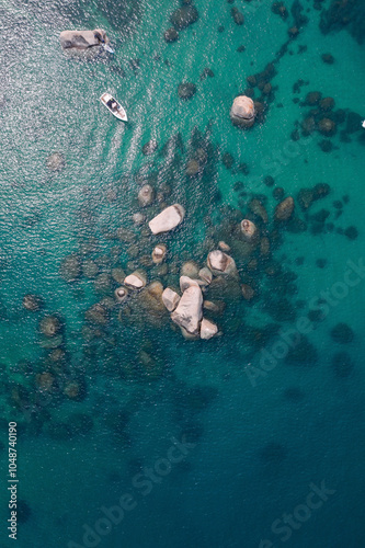 Clear Blue Waters with Rock Formations