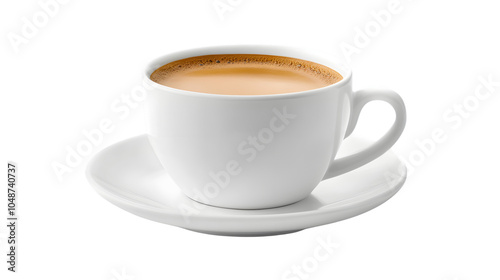 Wallpaper Mural Classic white cup of coffee on saucer, isolated on white background Torontodigital.ca
