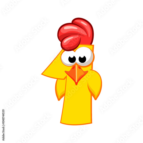 Cartoon chick number 1, figure One. Cartoon of number with a animal concept. Calligraphy, lettering, typography for your Education cards or game