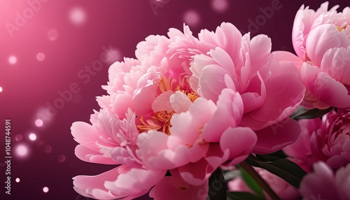 pink and white peony