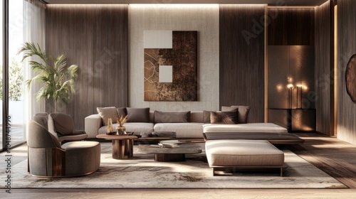 Living room textures, showcasing a mix of soft fabrics, sleek metals, and natural wood elements for a visually rich design.
