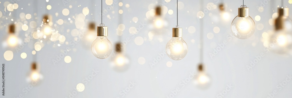 Obraz premium vector art of Christmas light bulbs, white background