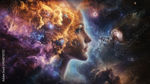 Cosmic Woman: A Surreal Portrait of Inner Space