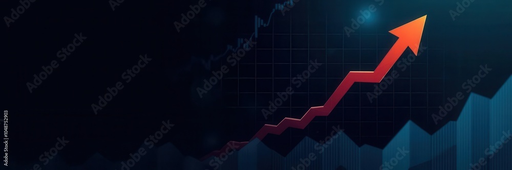 A growth chart with upward arrows symbolizing wealth increasing through smart investments, strategy, finance A growth chart with upward arrows symbolizing wealth increasing through smart investments, strategy, finance
