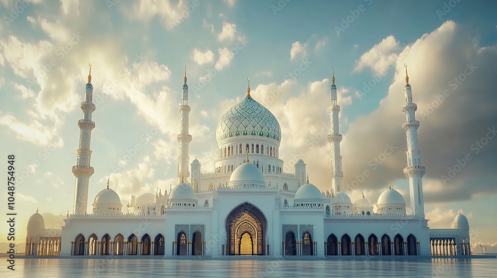 Obraz premium Majestic Islamic Mosque at Sunrise