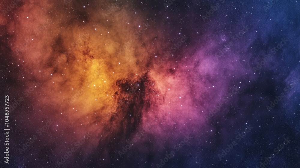 Obraz premium Vibrant cosmic cloud formation in deep space