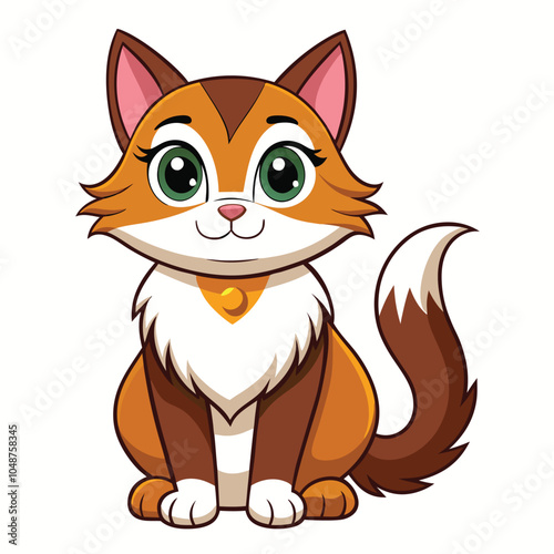 Bella cat vector illustration Isolated white background.