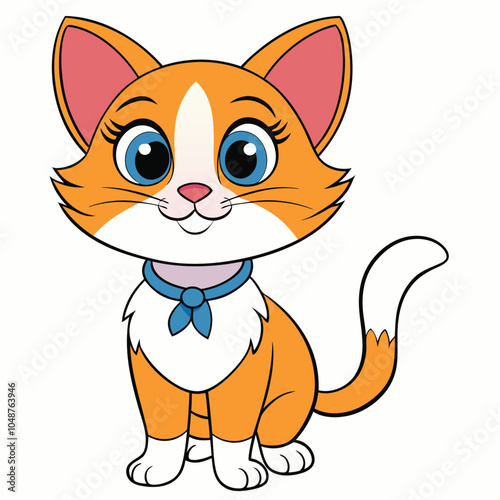 Bella cat vector illustration Isolated white background.