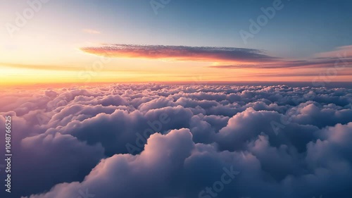 Breathtaking Sunset Above Fluffy Clouds