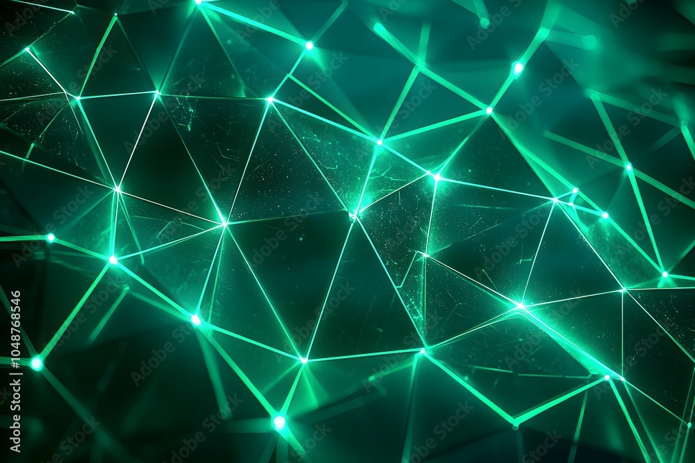 Geometric pattern of glowing teal lines and nodes on a dark background Geometric pattern of glowing teal lines and nodes on a dark background