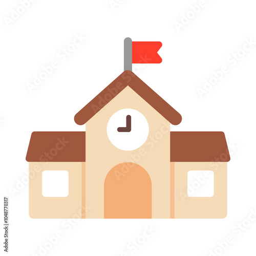 School icon. Education, academic, back to school, learning, campus concepts. Flat vector design isolated illustration.
