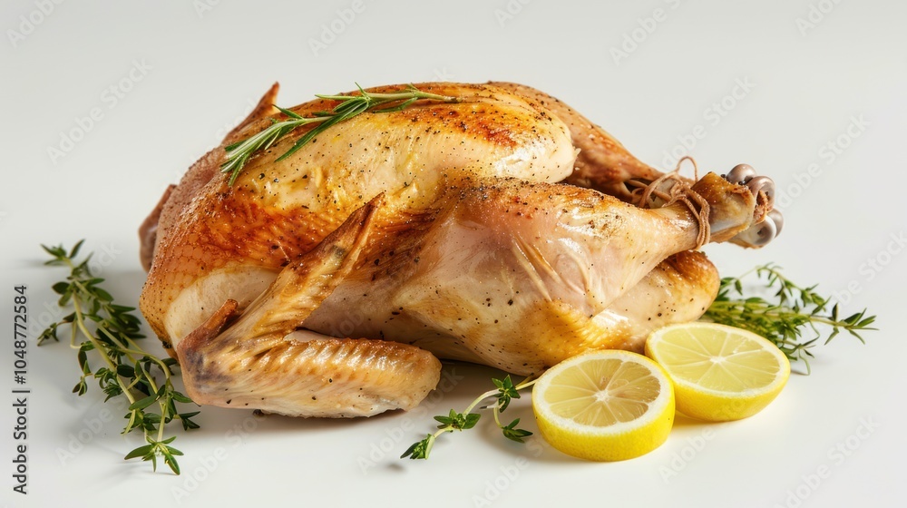 Roasted Chicken with Rosemary, Thyme, and Lemon Slices Roasted Chicken with Rosemary, Thyme, and Lemon Slices