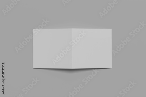 blank cover square bifold brochure mockup top angle view