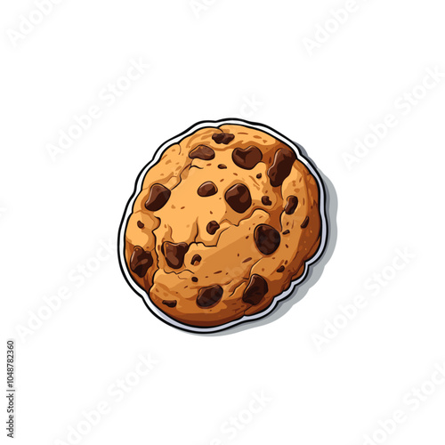 Chocolate cookie logo flat vector design