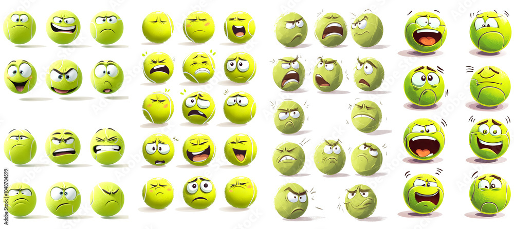 Tennis ball emoji character sheet Tennis ball emoji character sheet