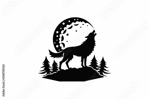 Wild Wolf Silhouette Design