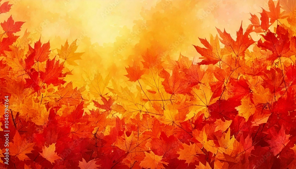 Experience the enchanting beauty of autumn with a high-resolution watercolor background Experience the enchanting beauty of autumn with a high-resolution watercolor background