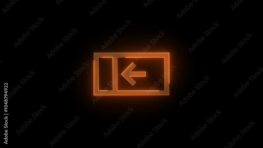 Close pane mirrored stroke icon glowing neon brown color animation Close pane mirrored stroke icon glowing neon brown color animation
