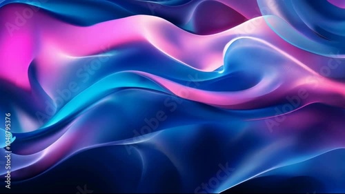 Wallpaper Mural abstract colorful wavy background with smooth lines. 3d render Torontodigital.ca