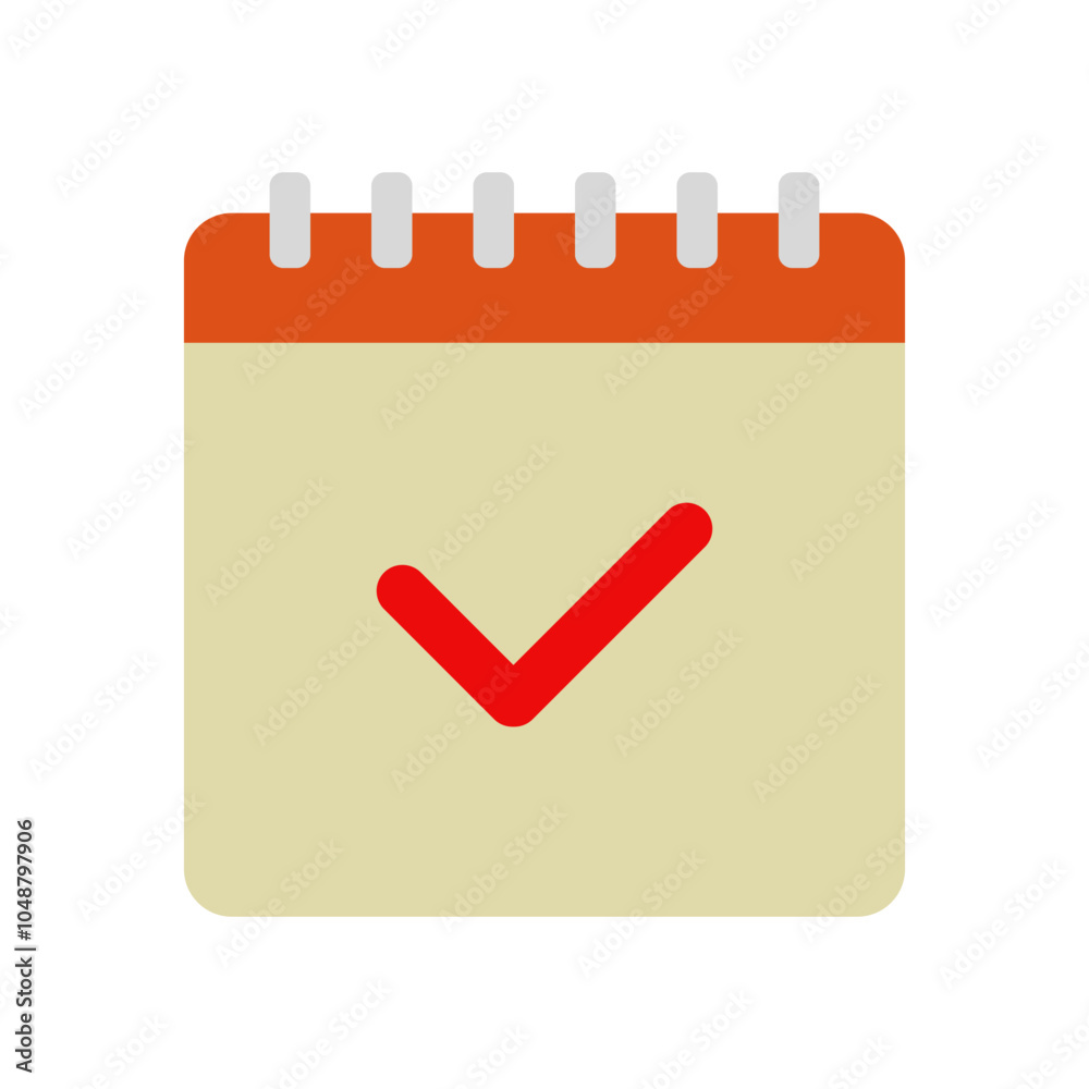Calendar with confirmation check mark Calendar with confirmation check mark