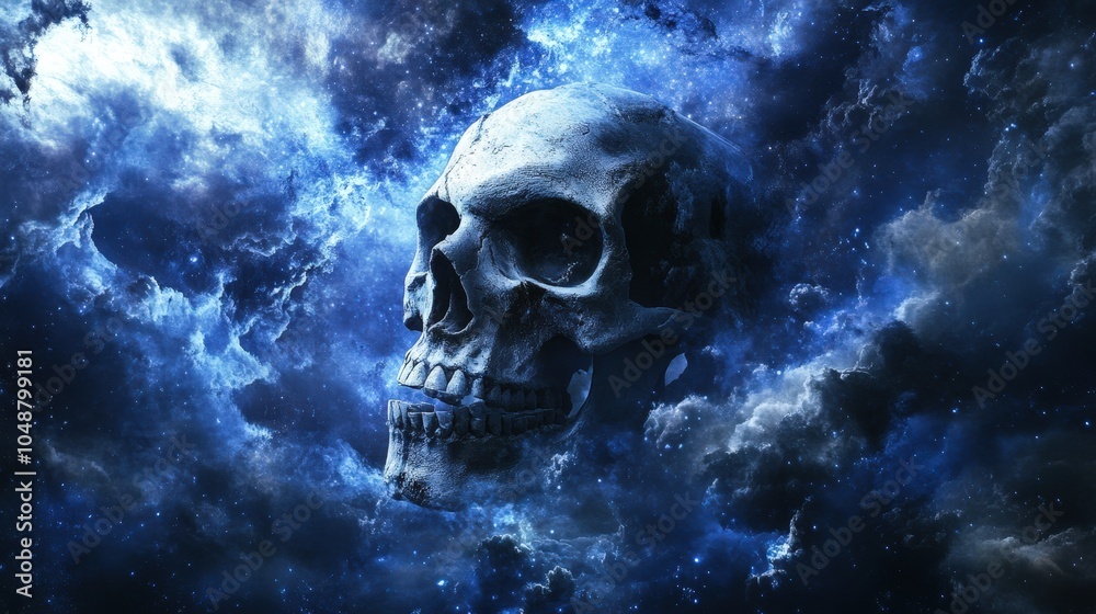 Haunting skull in the night sky Haunting skull in the night sky