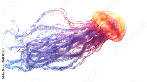 Jellyfish on transparent background PNG, AI generative, isolated on white background