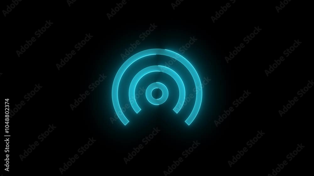 Communications stroke icon glowing neon cyan color animation Communications stroke icon glowing neon cyan color animation