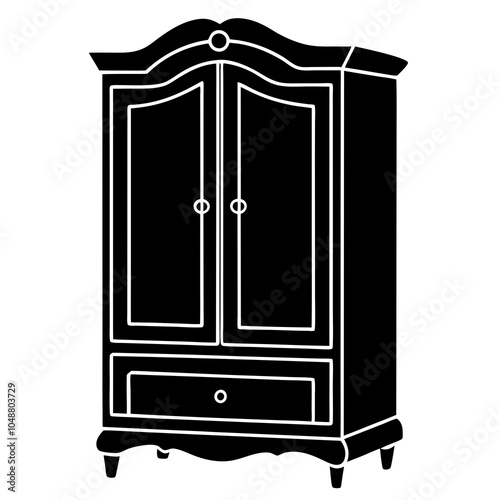 armoire  furniture on white