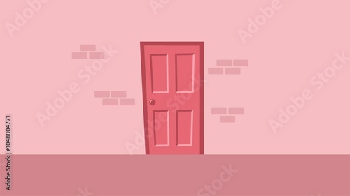 doodle cartoon open and closed door transition video animation