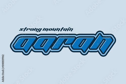 3d text effect with the word "aaran" which means strong mountain