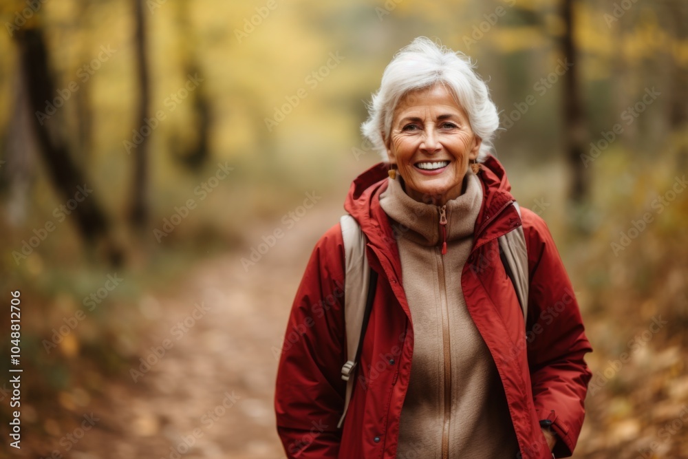 Portrait of active seniors on a country walk Portrait of active seniors on a country walk