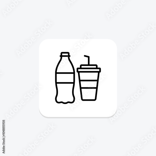 Drink Beverage line icon , vector, pixel perfect, illustrator file