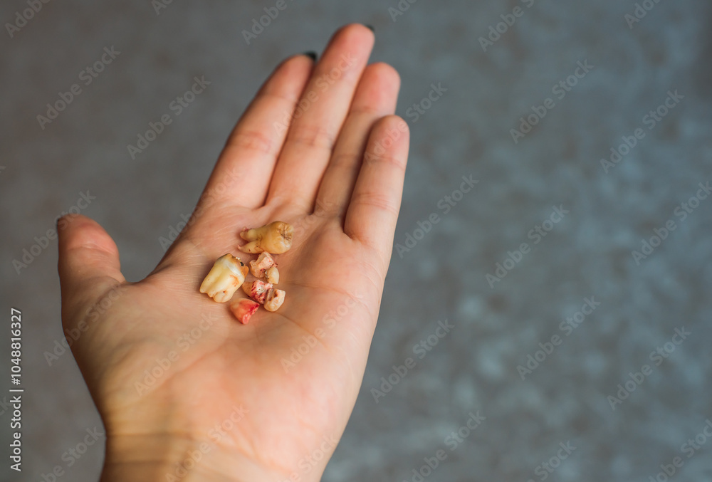 Wisdom teeth, 8th tooth with caries. Concept of dentistry and healthy teeth and oral cavity Wisdom teeth, 8th tooth with caries. Concept of dentistry and healthy teeth and oral cavity