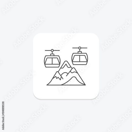 Mountain Resort icon, resort, nature, holiday, travel thinline icon, editable vector icon, pixel perfect, illustrator ai file