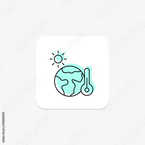 Cool Climate icon, climate, weather, nature, temperature color shadow thinline icon, editable vector icon, pixel perfect, illustrator ai file
