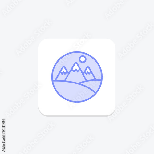 Hill Station icon, station, travel, nature, mountain duotone line icon, editable vector icon, pixel perfect, illustrator ai file