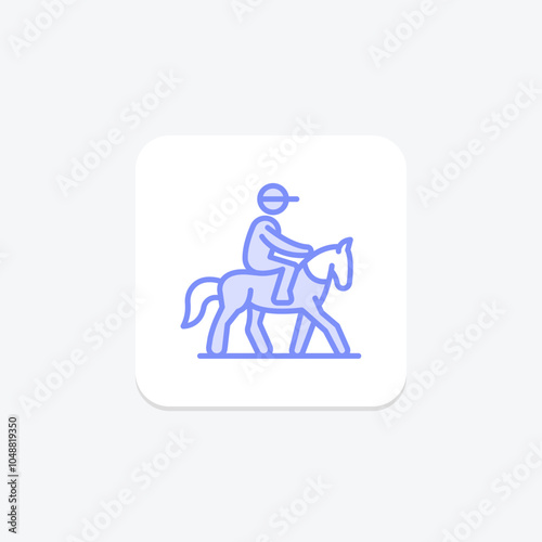 Horse Riding icon, riding, sport, outdoor, activity duotone line icon, editable vector icon, pixel perfect, illustrator ai file