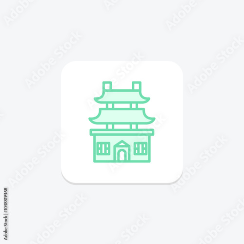 Monasteries icon, spiritual, religious, travel, nature duotone line icon, editable vector icon, pixel perfect, illustrator ai file