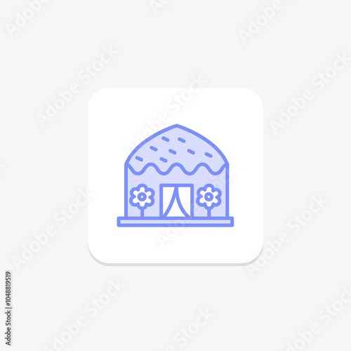 Trekker Hut icon, hut, shelter, nature, mountain duotone line icon, editable vector icon, pixel perfect, illustrator ai file