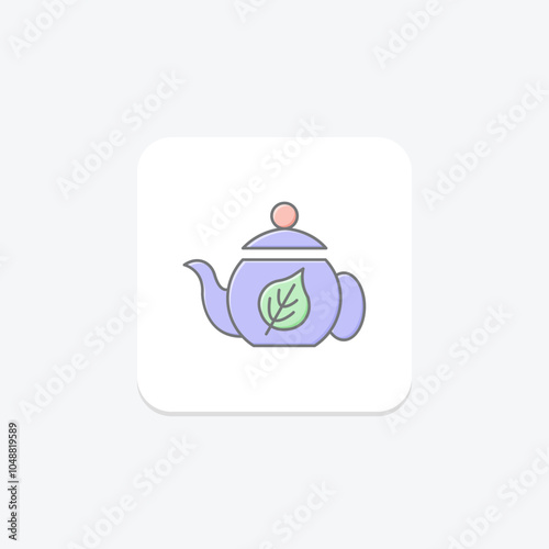 Tea Plantation icon, plantation, farm, agriculture, green lineal color icon, editable vector icon, pixel perfect, illustrator ai file